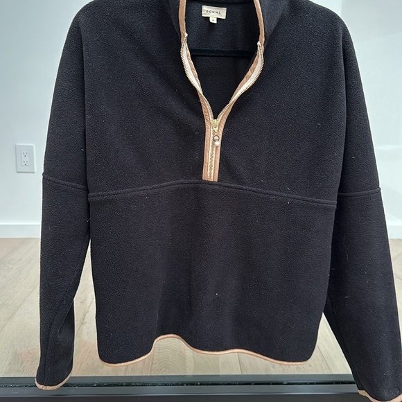 DONNI. Polar Fleece 1/2 Zip Jet/Camel - Picture 5 of 6